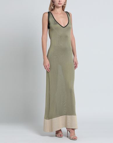 Woman Maxi dress Sage green Size 0 Viscose, Linen