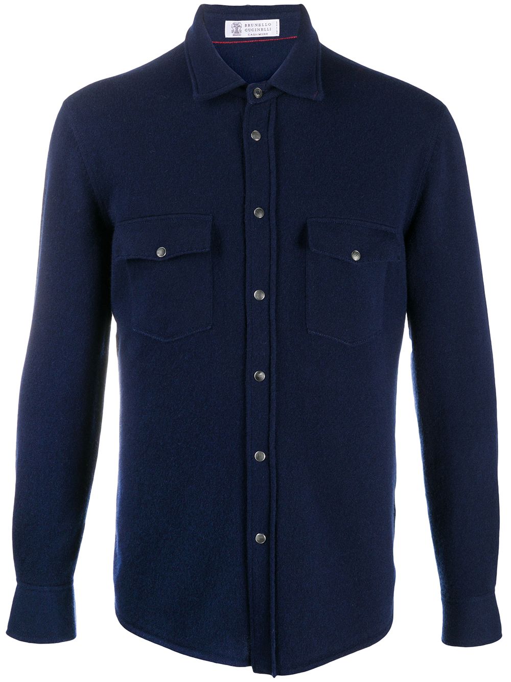 Button-down wool shirt - Blue