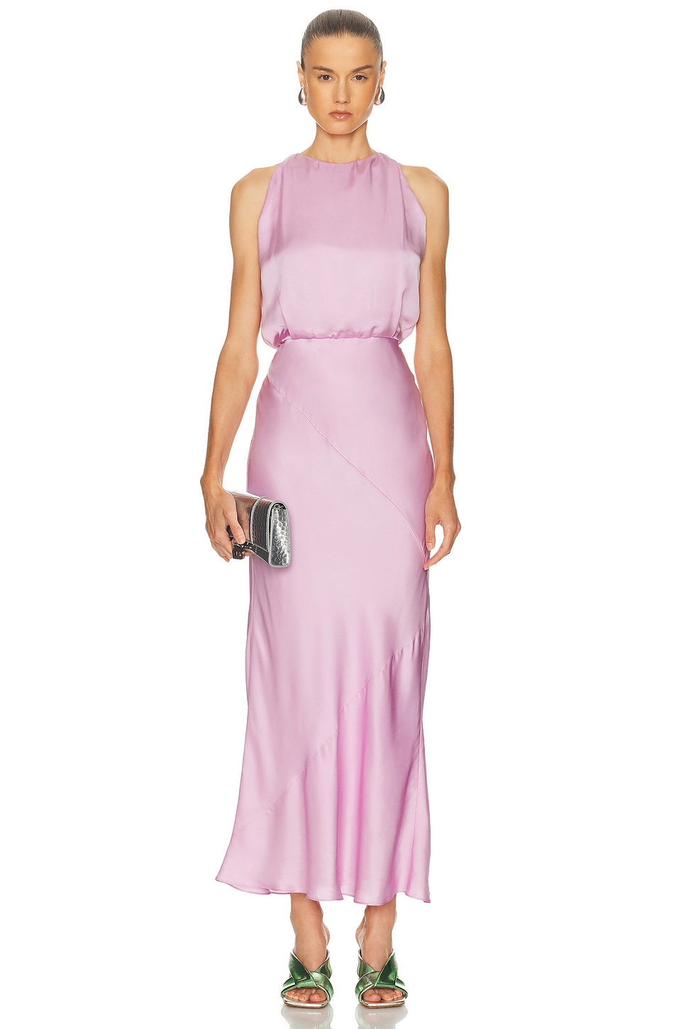 Alejandra Alonso Rojas Blouson Midi Dress in Pink