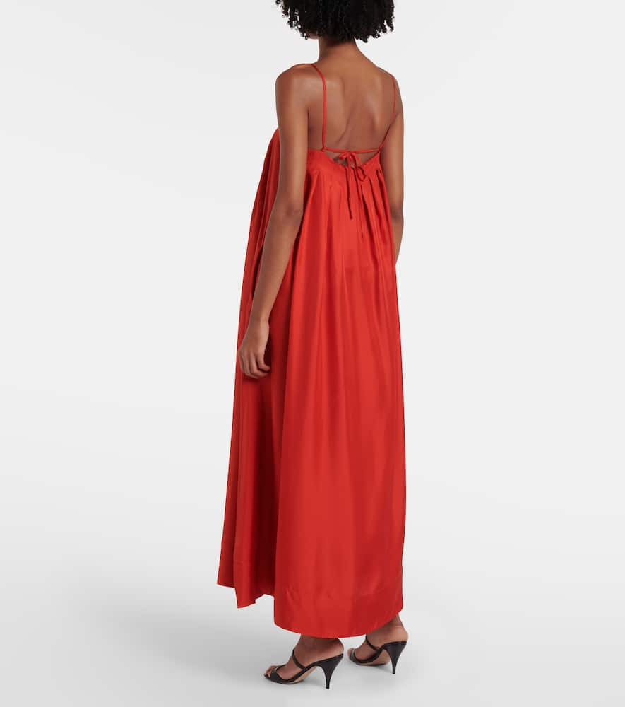 Heather silk twill maxi dress