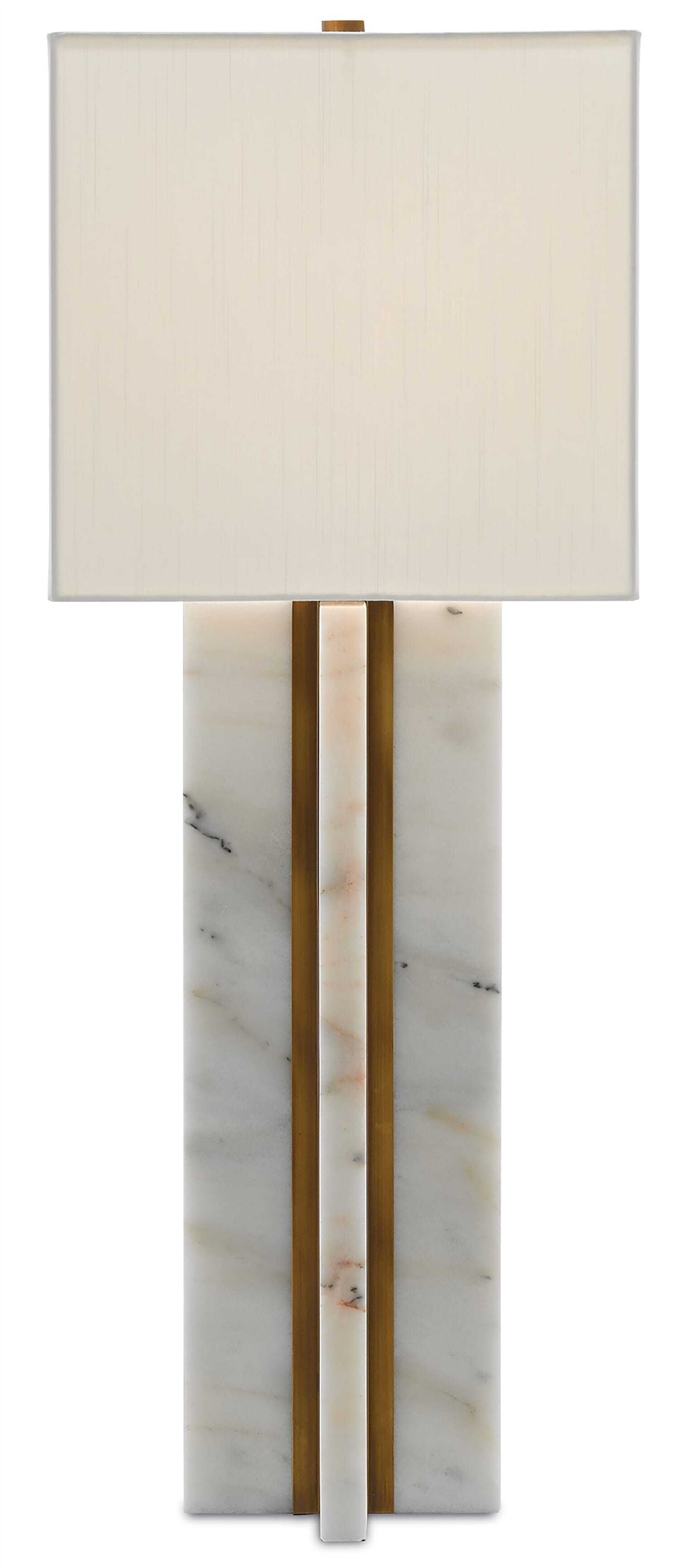 Marble Antique Brass One Light Table Lamp from the Khalil Collection