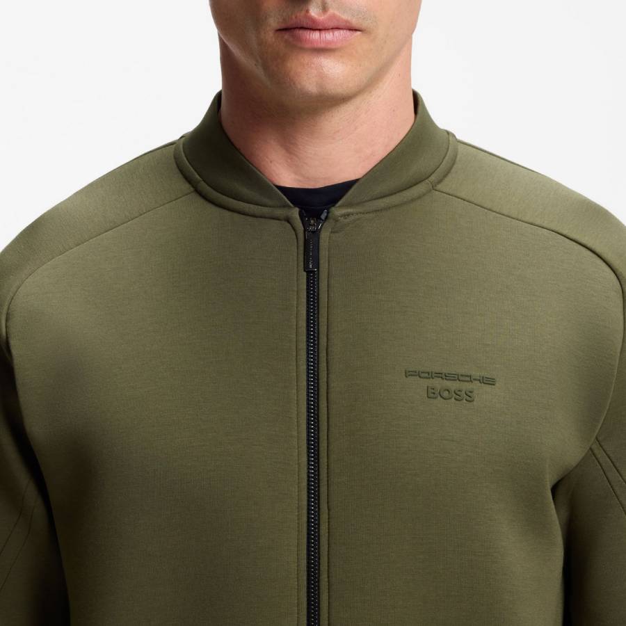 Porsche X Boss Zipper-Up Sweatshirt With Embossed Artwork