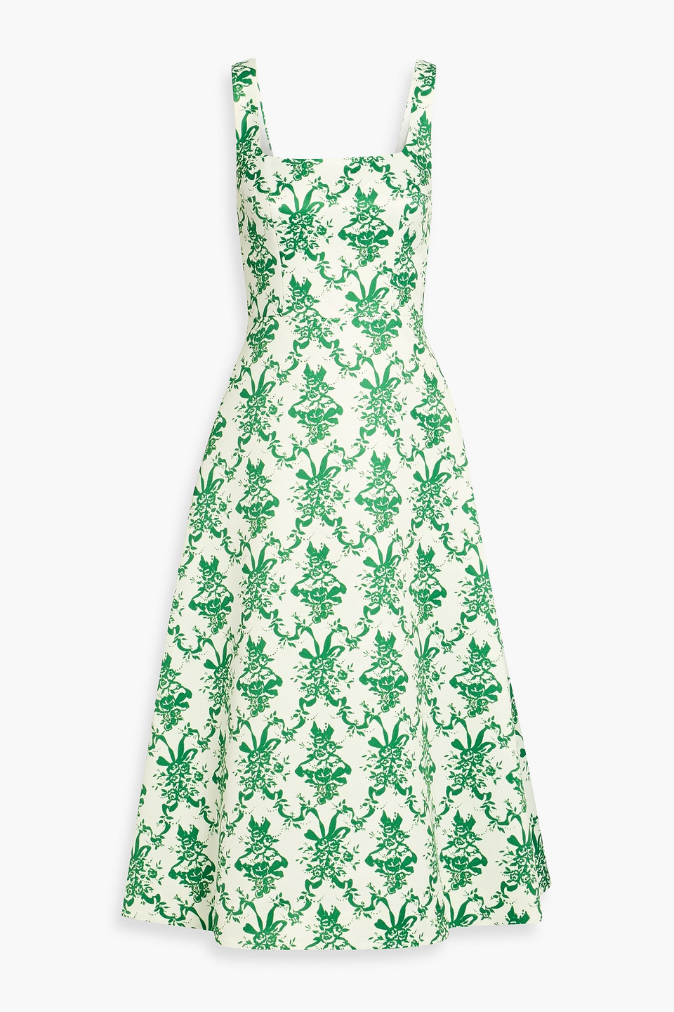 Printed faille midi dress - Green - UK 14