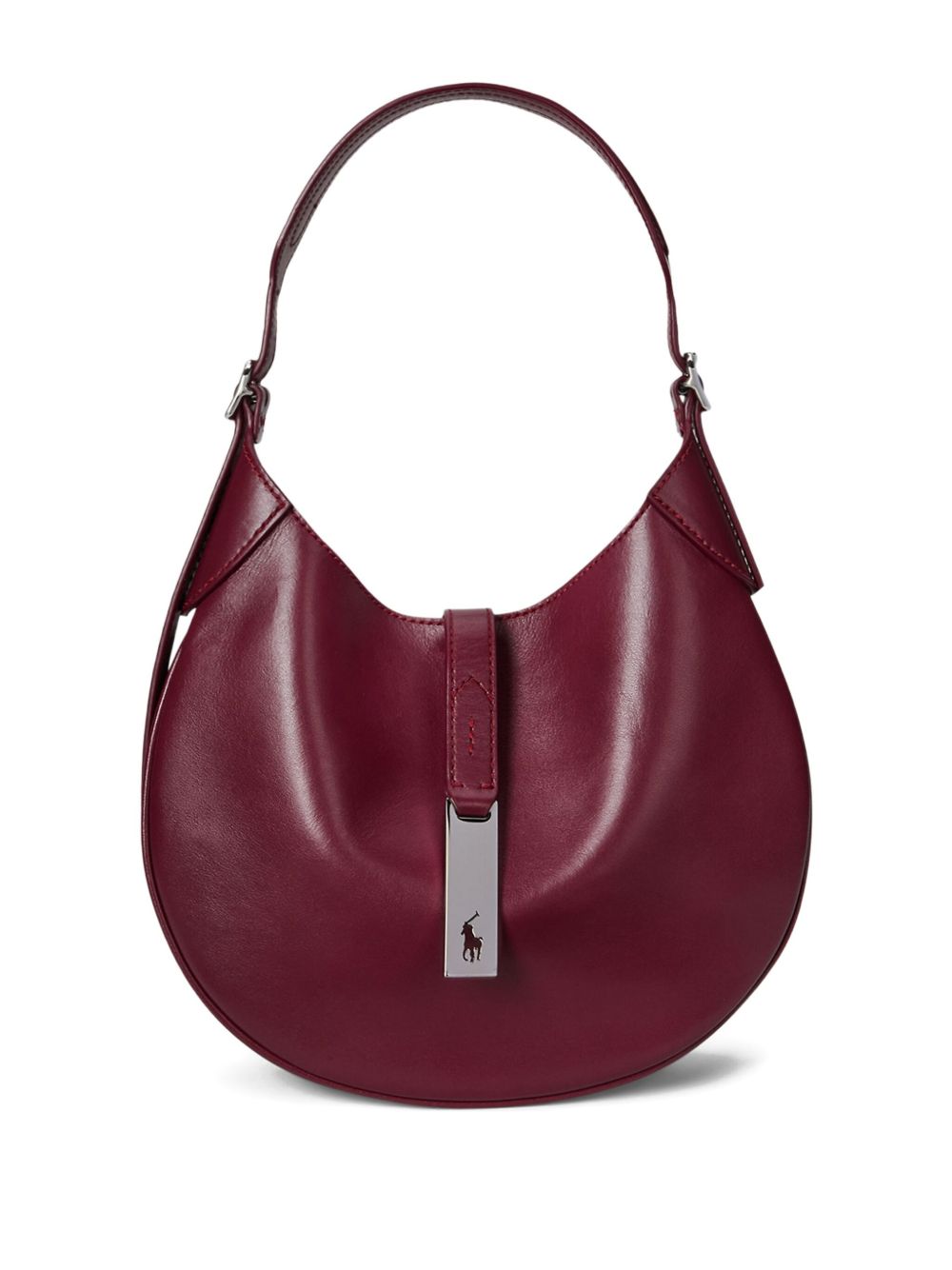 Polo ID curved-handle leather bag - Red