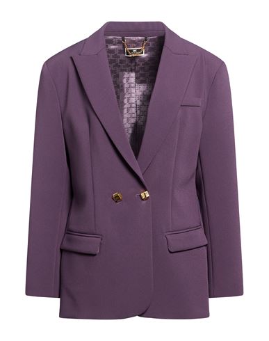 Woman Blazer Purple Size 10 Polyester, Elastane