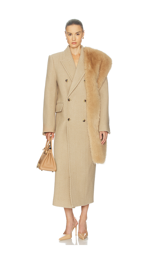 Helsa Boyfriend Coat in Toast - Tan. M also in XS, XXS, S