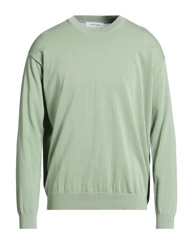 Man Sweater Light green Size 42 Cotton