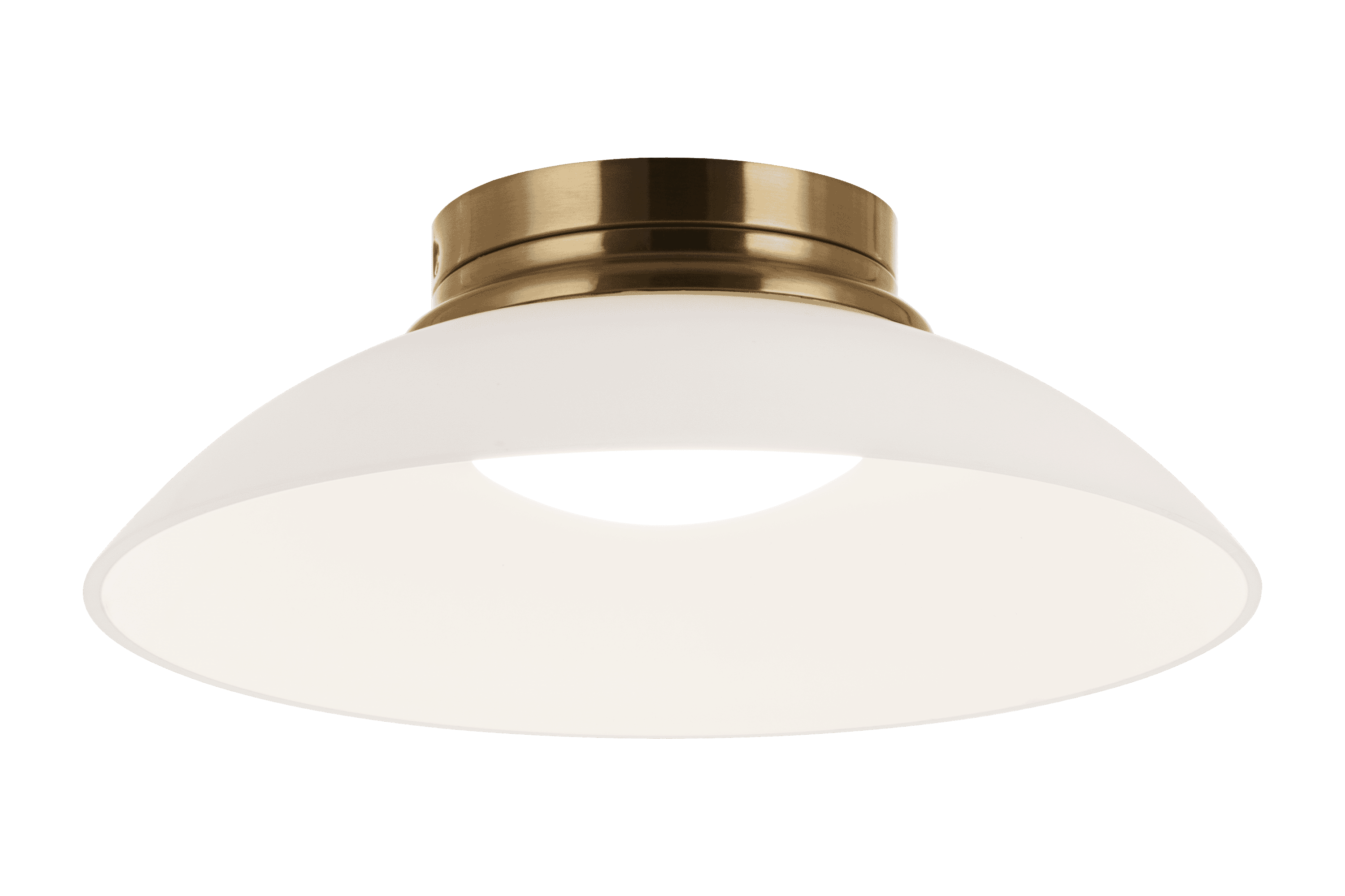 Aged Gold Brass LED Flush Mount from the Luna Collection