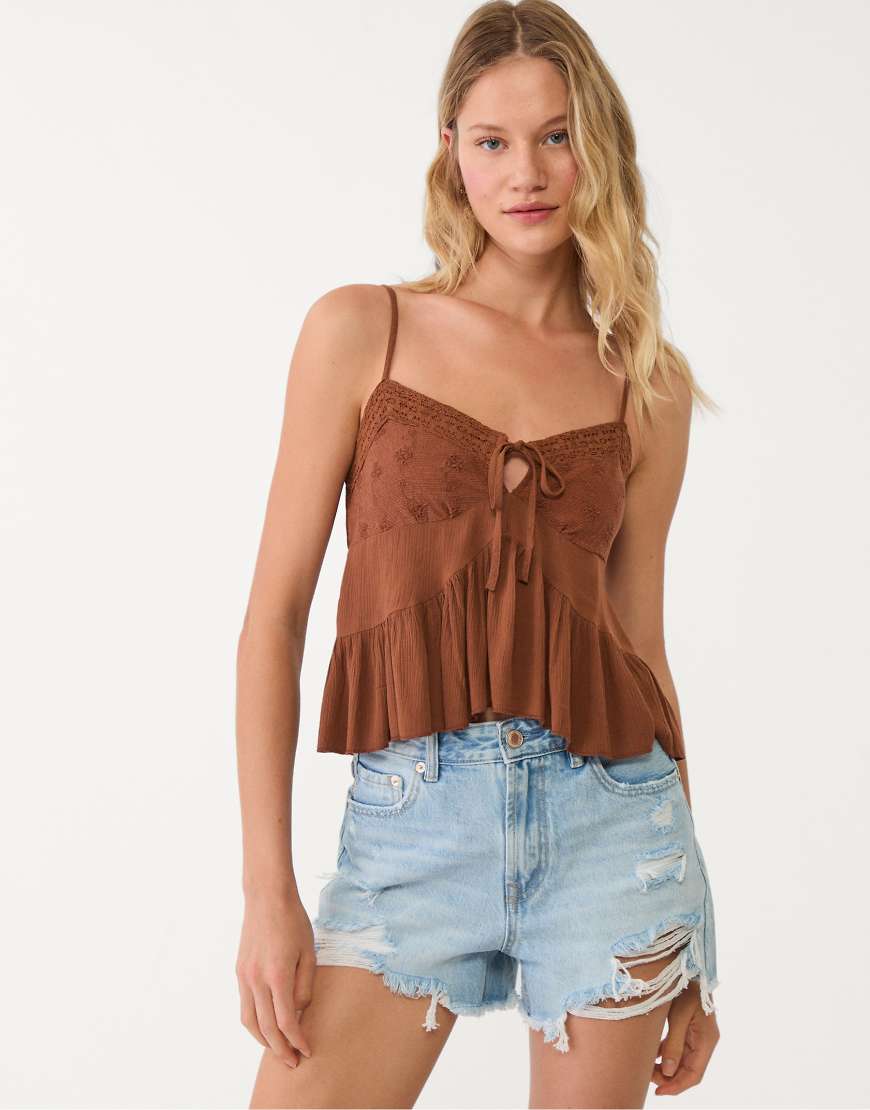 D75 ripped denim shorts in light blue