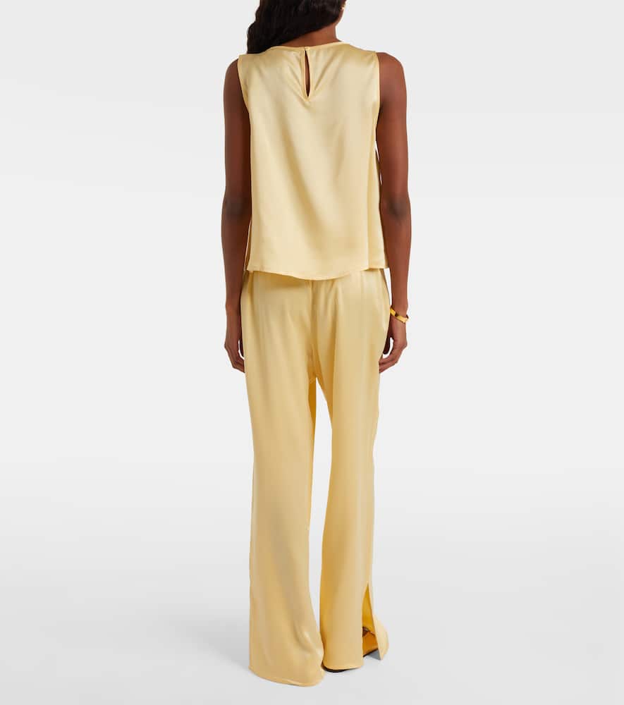 Loreto silk charmeuse wide-leg pants