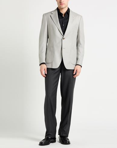 Man Blazer Light grey Size 36 Virgin Wool, Viscose, Linen