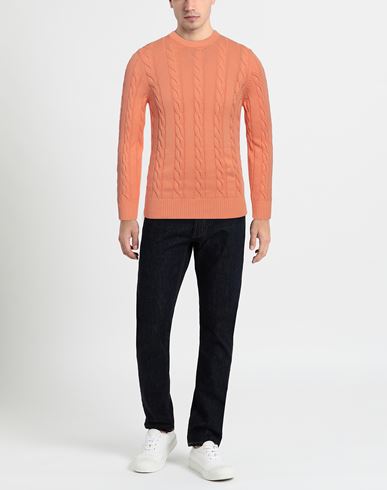 Man Sweater Orange Size 42 Cotton