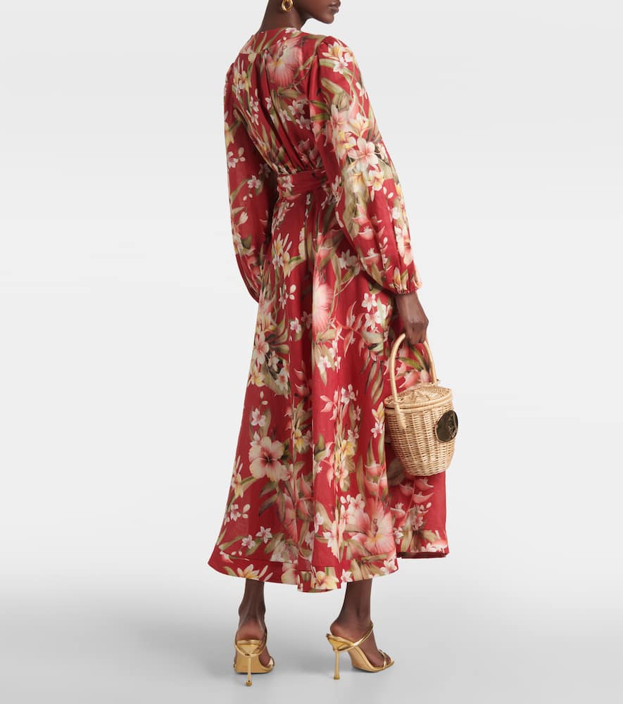 Zimmermann Lexi floral linen wrap dress