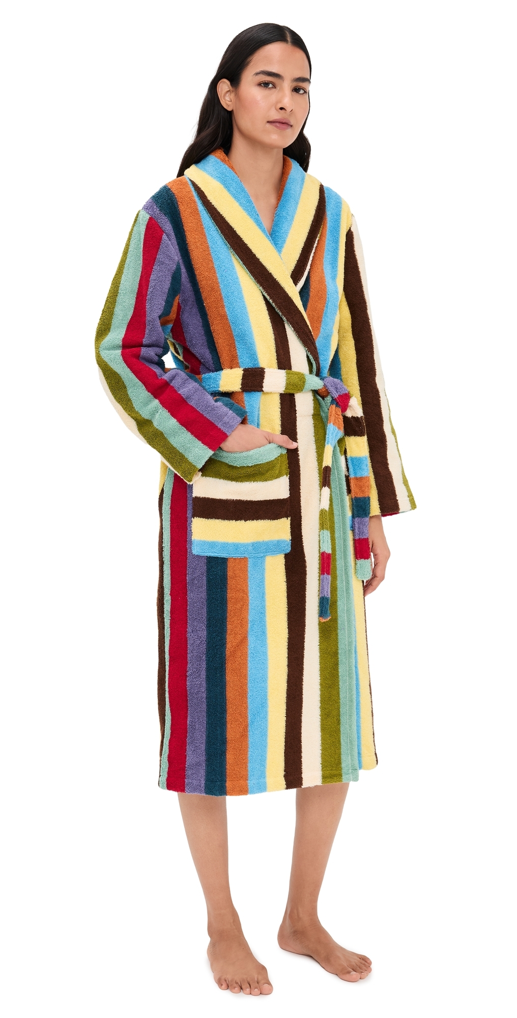 Stripe Bathrobe Eucalyptus