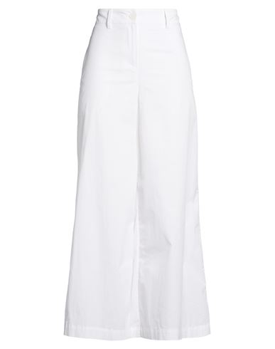 Woman Pants White Size 4 Cotton, Polyamide, Elastane