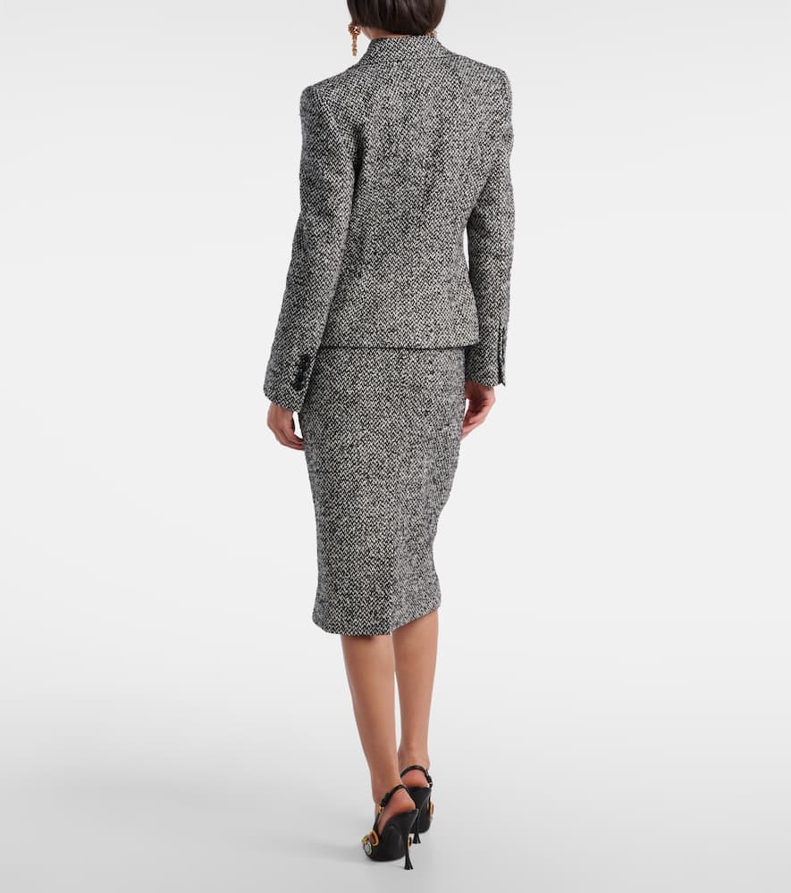 Double-breasted wool-blend jacket