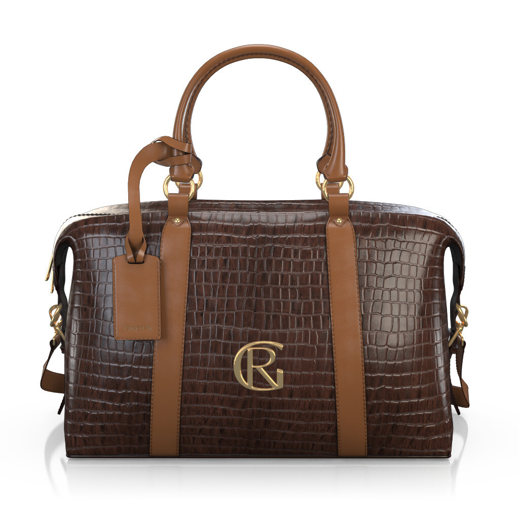 Custom Women's Duffle Bag - Brown Leather - GIROTTI