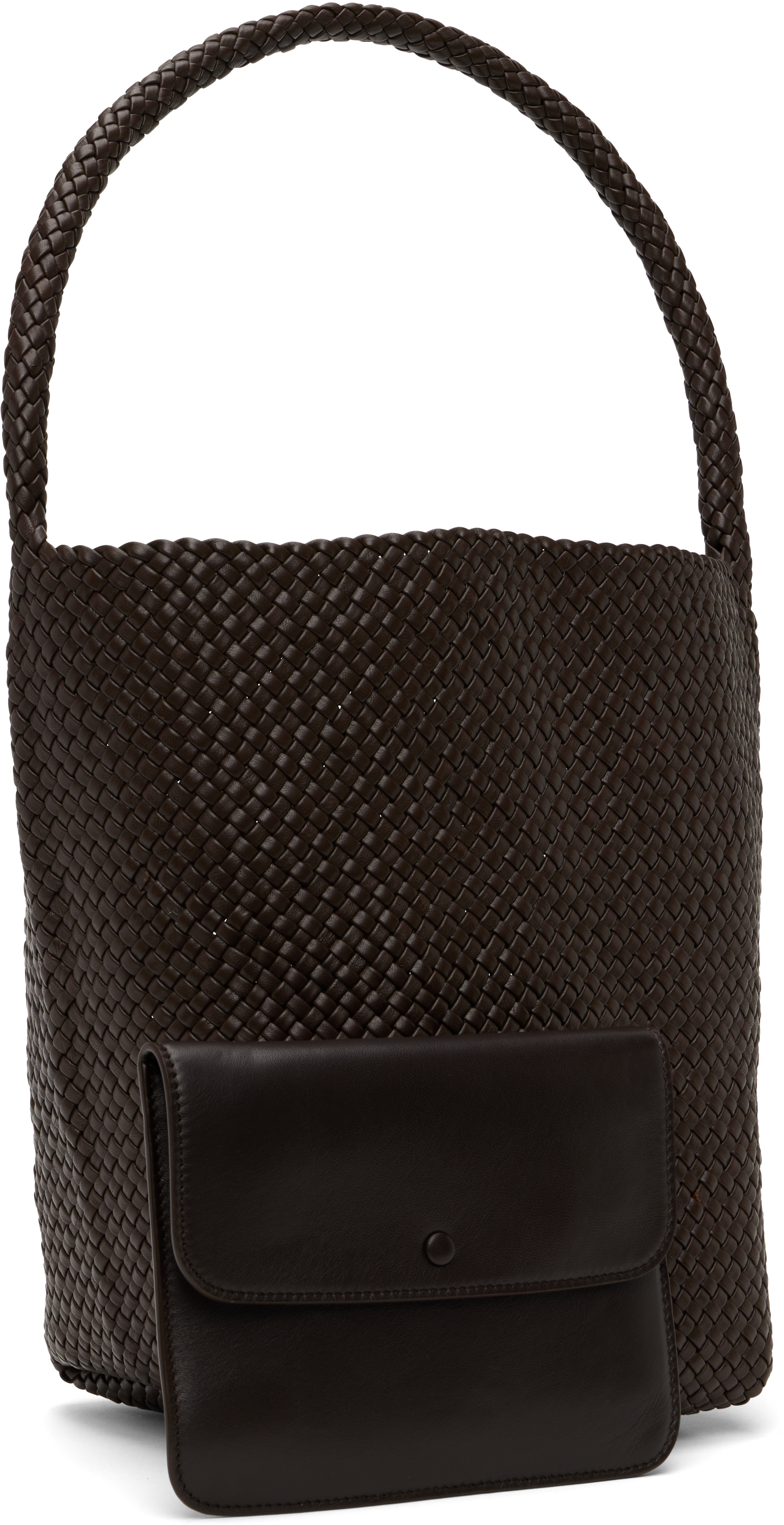 Brown Medium Woven N/S Tote
