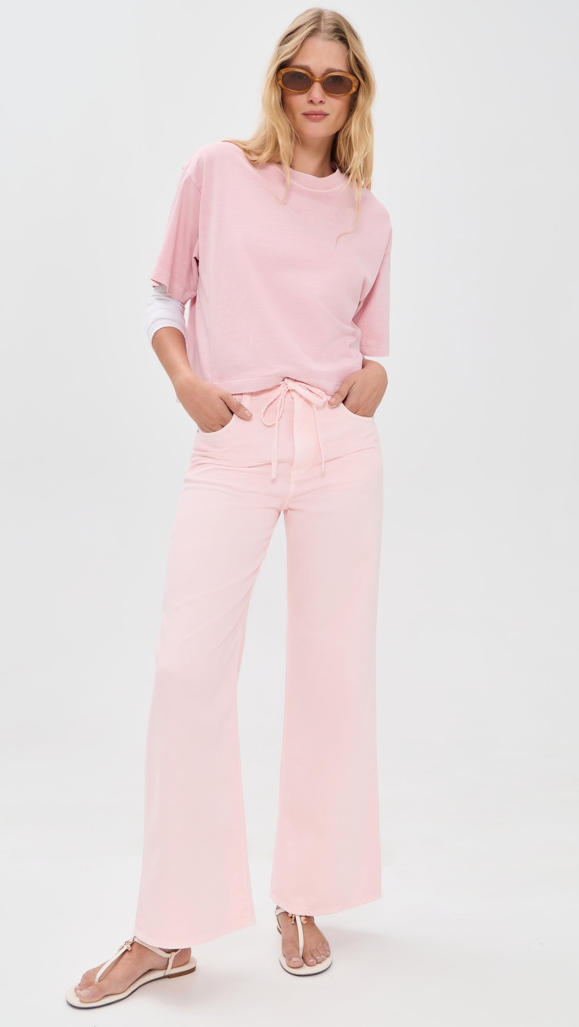 X Shopbop Ultimate Wide-Leg Jeans Pale Pink