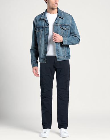 Man Pants Navy Size 30 Cotton, Elastane