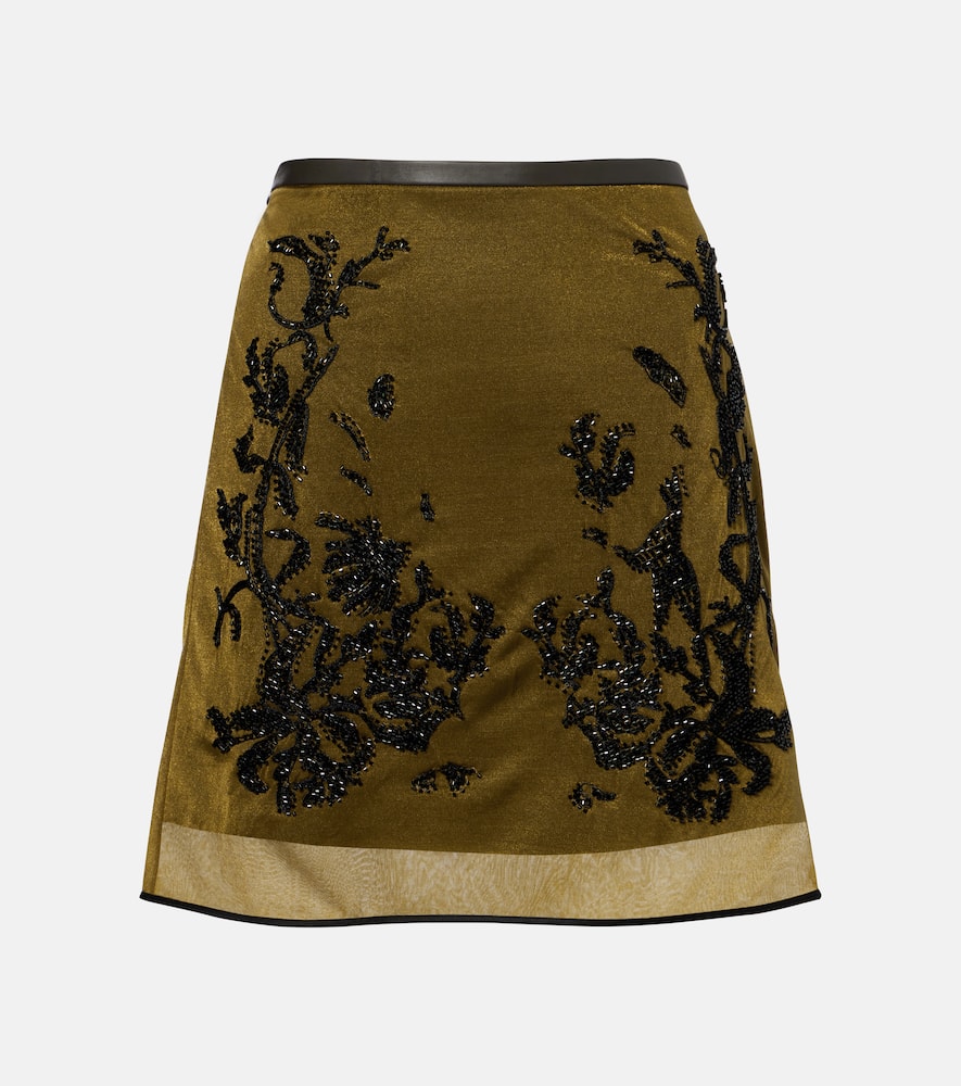 Beaded floral miniskirt