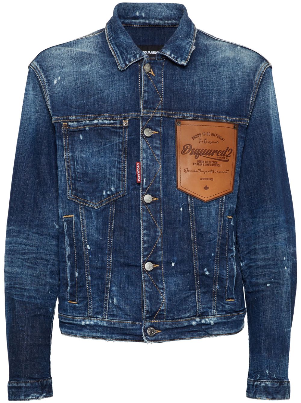 Logo-patch denim jacket - Blue