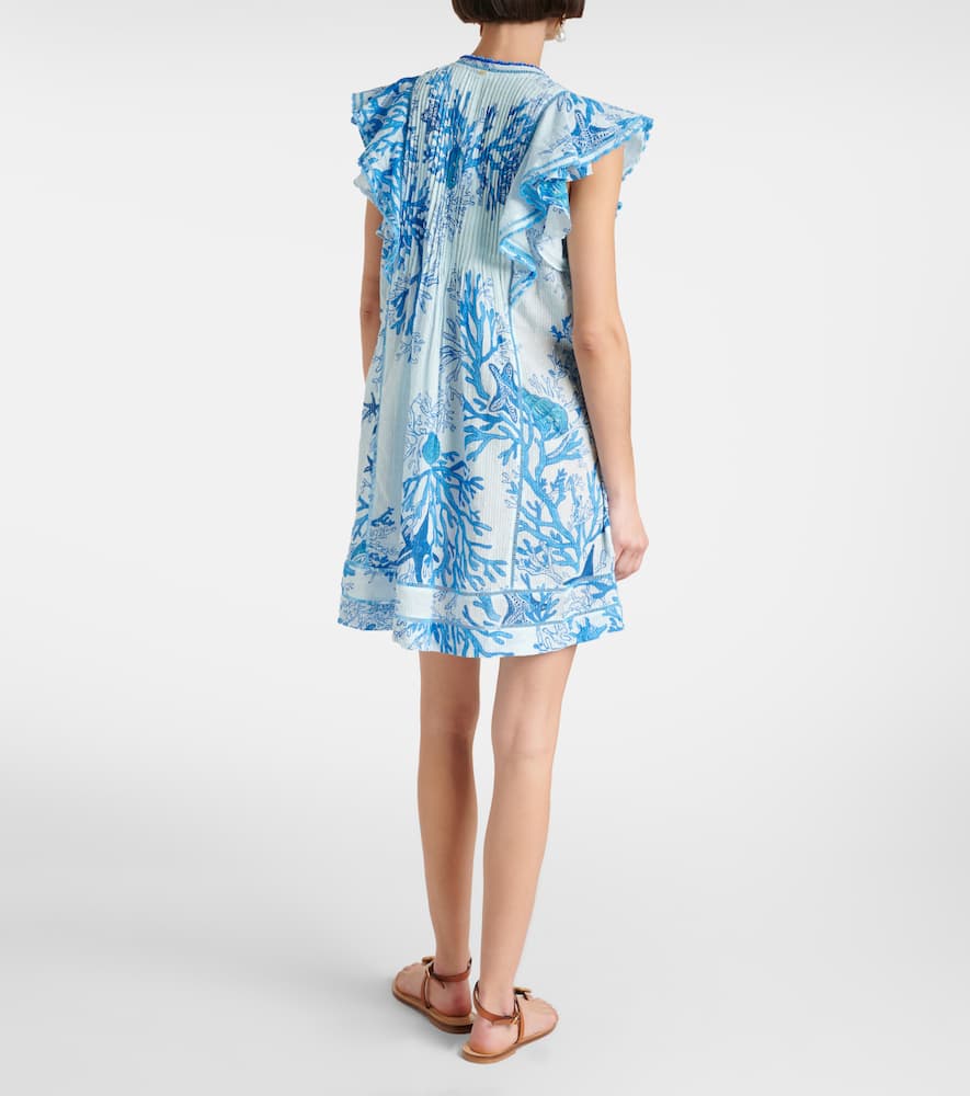 Camelia printed cotton minidress