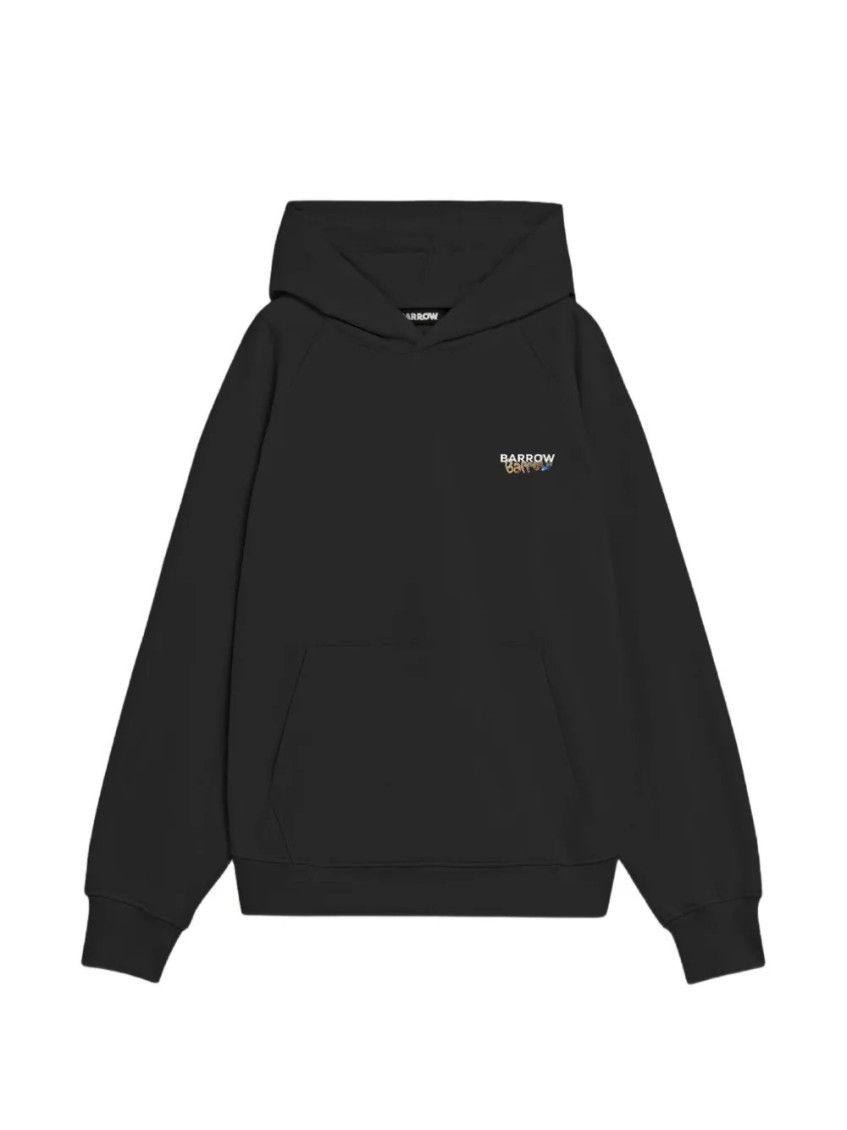 Black Solid Hood Sweatshirt
