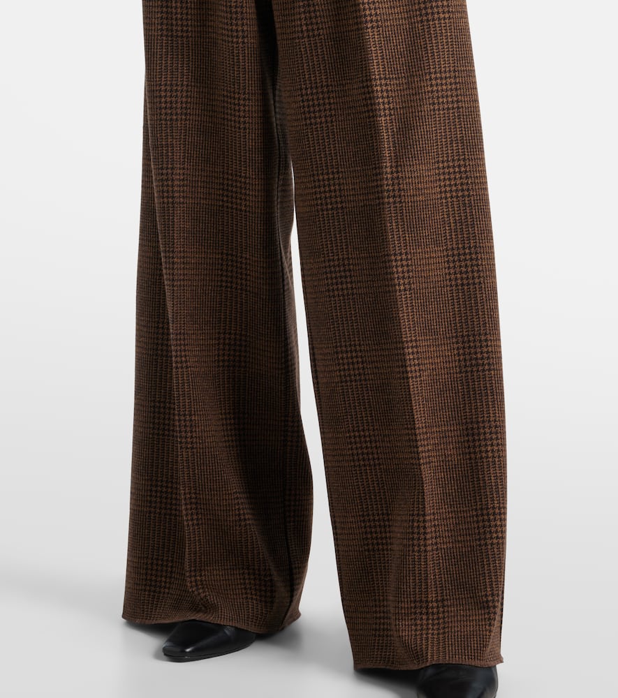 Ponza cotton and wool-blend wide-leg pants