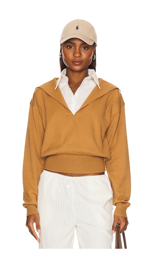 LIONESS Racquet Club Knit Polo in Tan. -  XS also in L, M