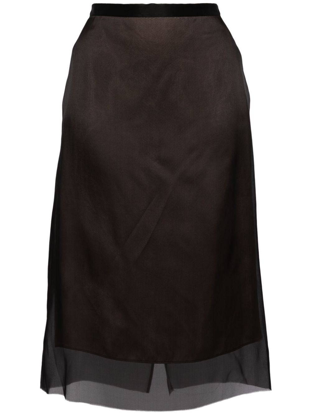 Layered A-line skirt - Brown