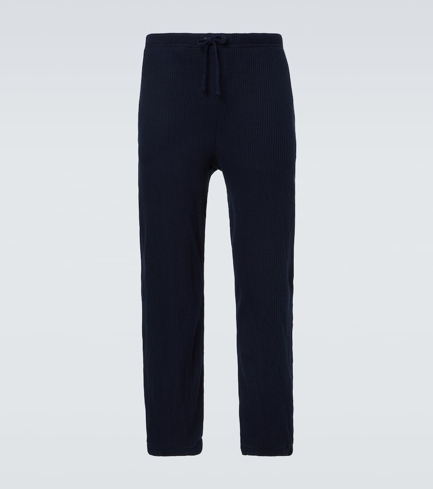 Waffle-knit straight pants