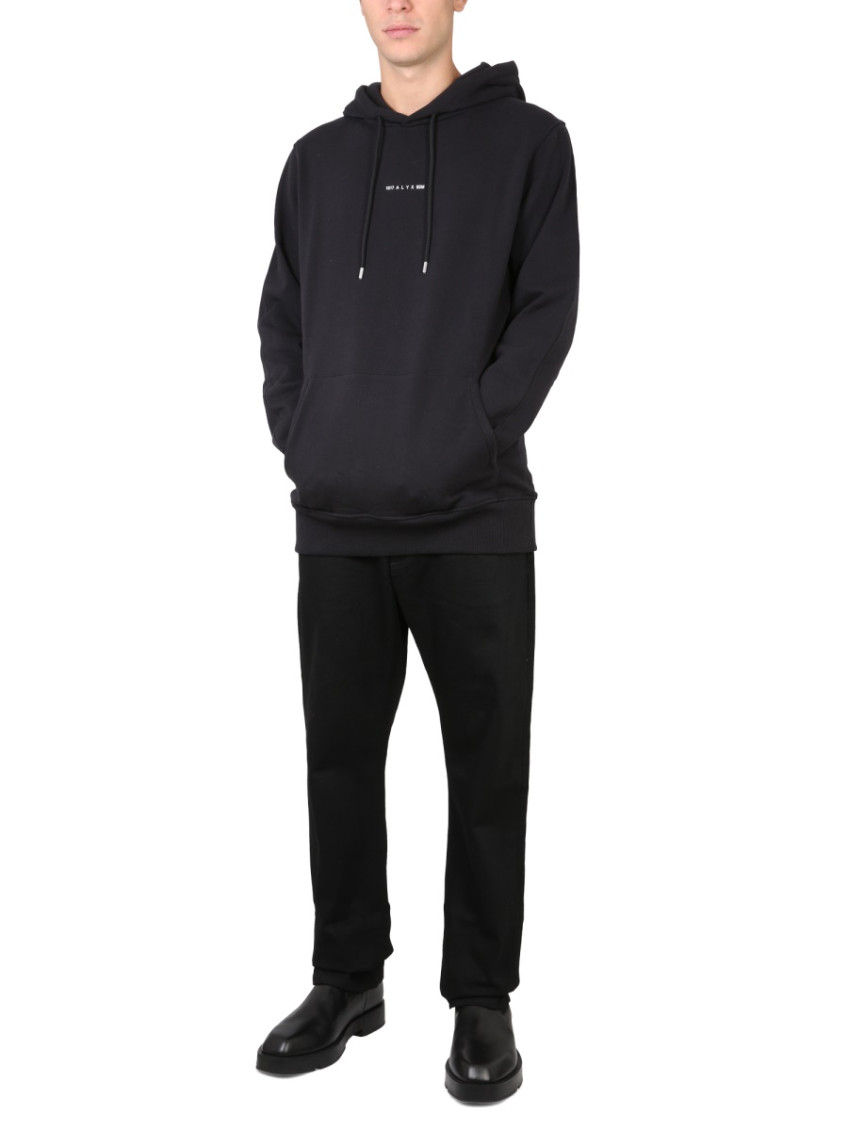 Black Logo Hood Sweatshirts