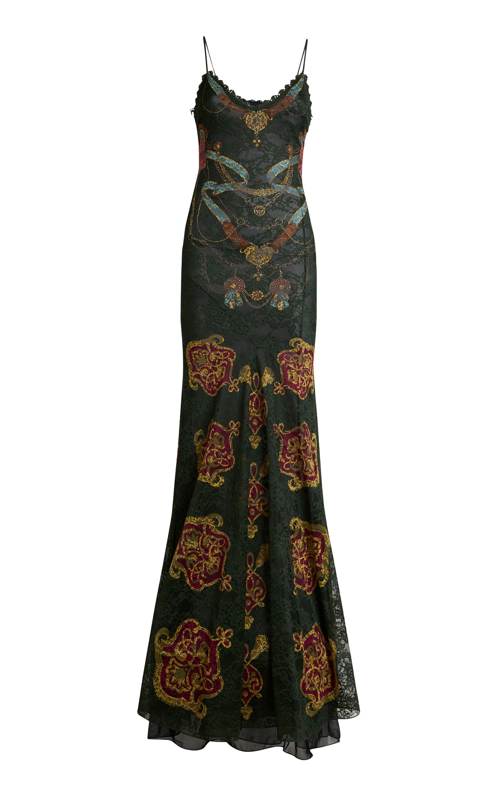 Printed Lace Maxi Dress - Moda Operandi