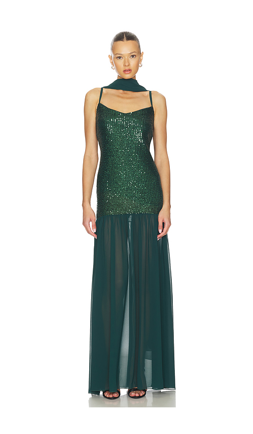 Show Me Your Mumu Dalia Maxi Dress in Dark Green. XXL. Also in XS, S, M