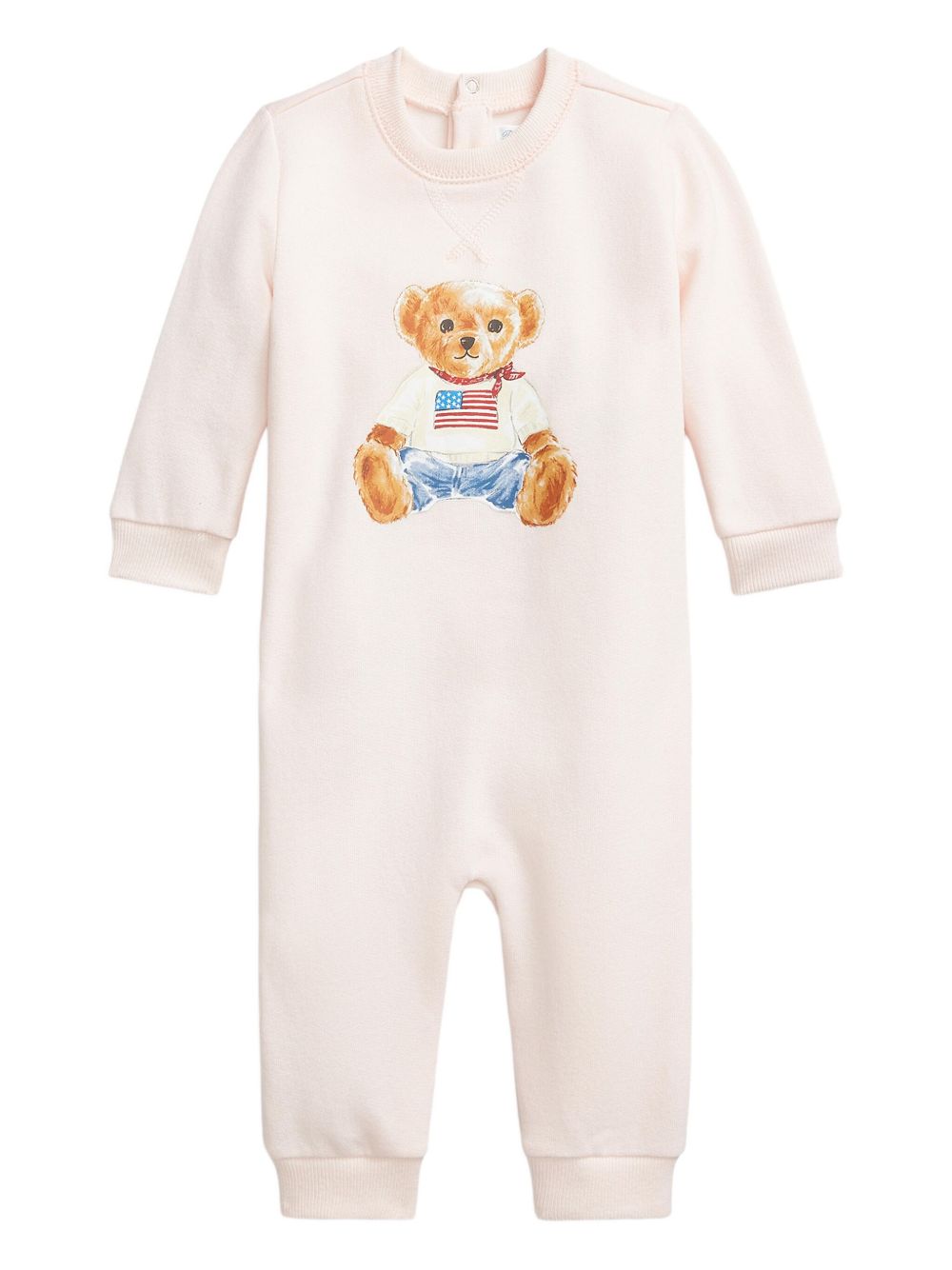 POLO RALPH LAUREN KIDS Polo Bear-print romper - Pink