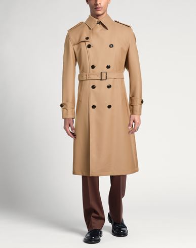 Man Overcoat & Trench Coat Camel Size 38 Cotton
