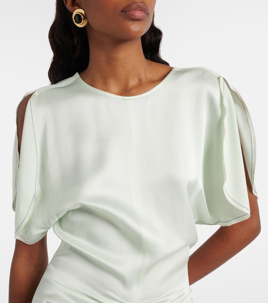 Gathered satin minidress