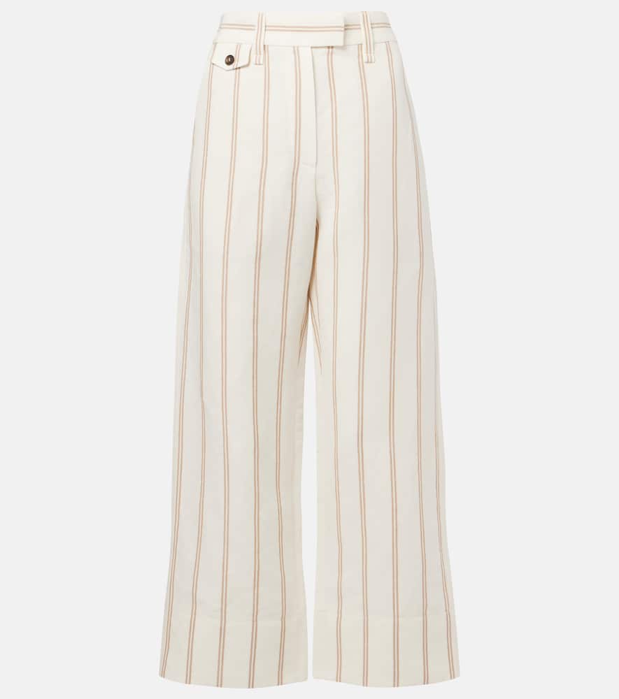 Monili striped linen and cotton chinos