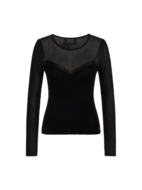 Marc Cain ‘Rethink Together’ ribbed jumper, black, 34 N