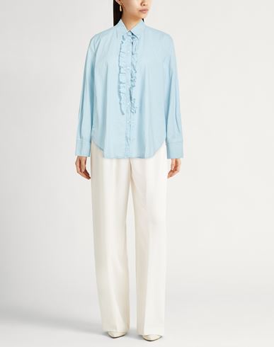 Woman Shirt Sky blue Size L Cotton