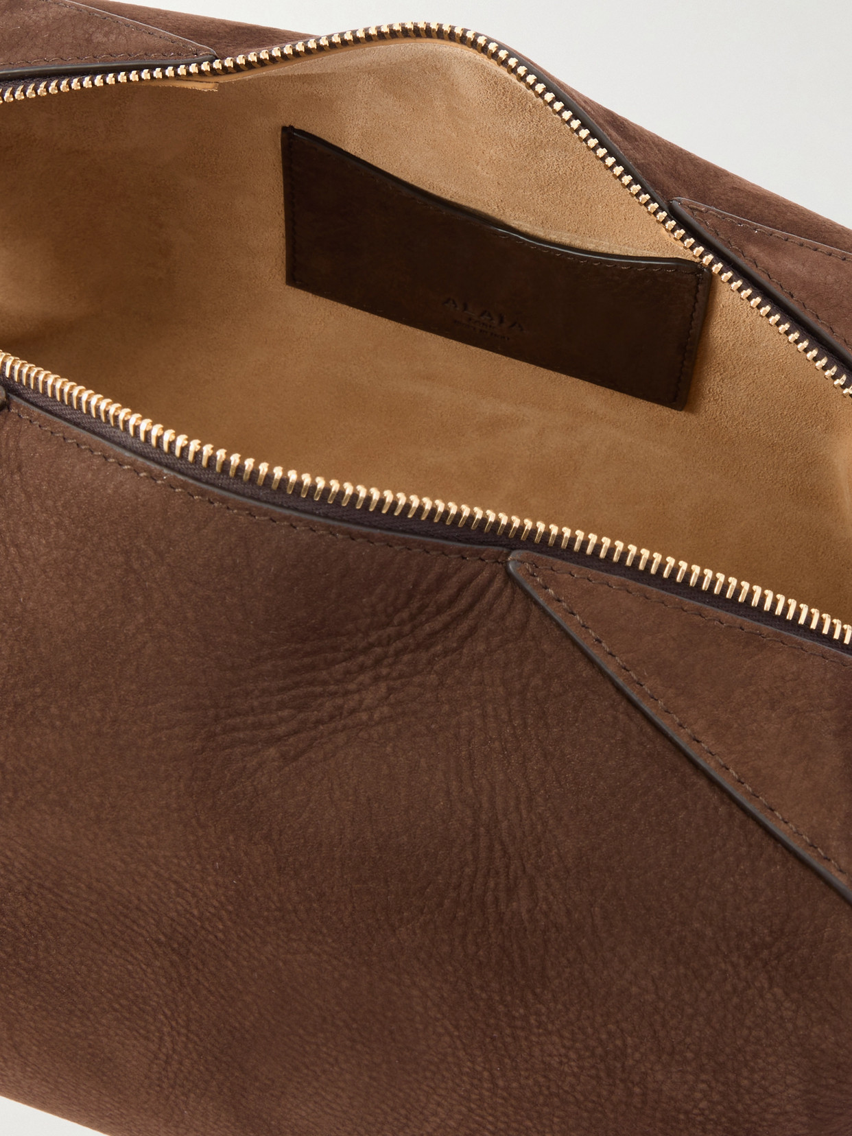 Le Bulldog Medium Nubuck Shoulder Bag - Brown