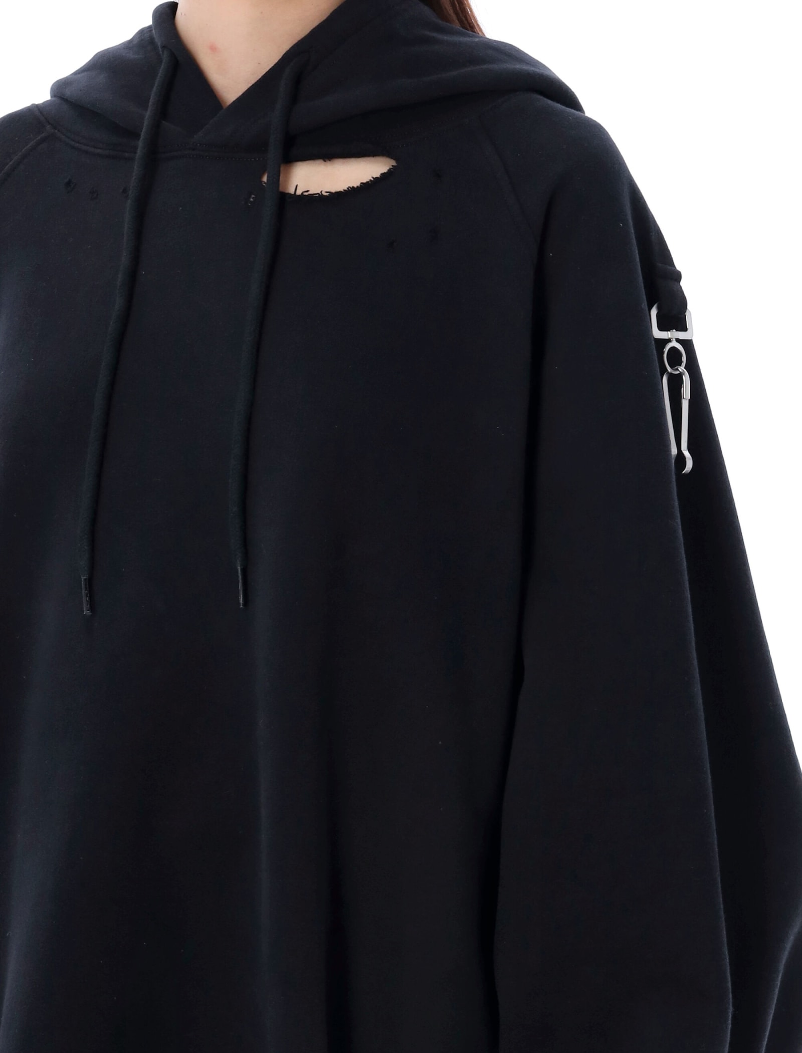 Washed Big Fit Hoodie With Clasp And Patch
