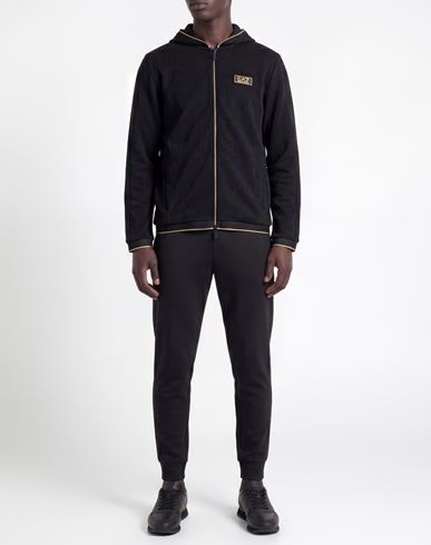 Man Sweatshirt Black Size M Polyester, Elastane