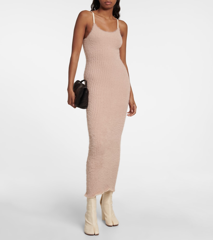 Ribbed-knit midi dress