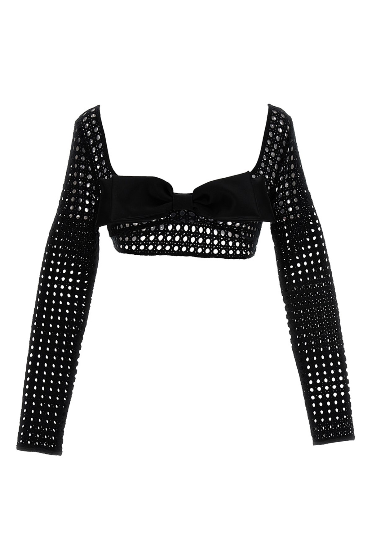Cropped Macramé Bow Top