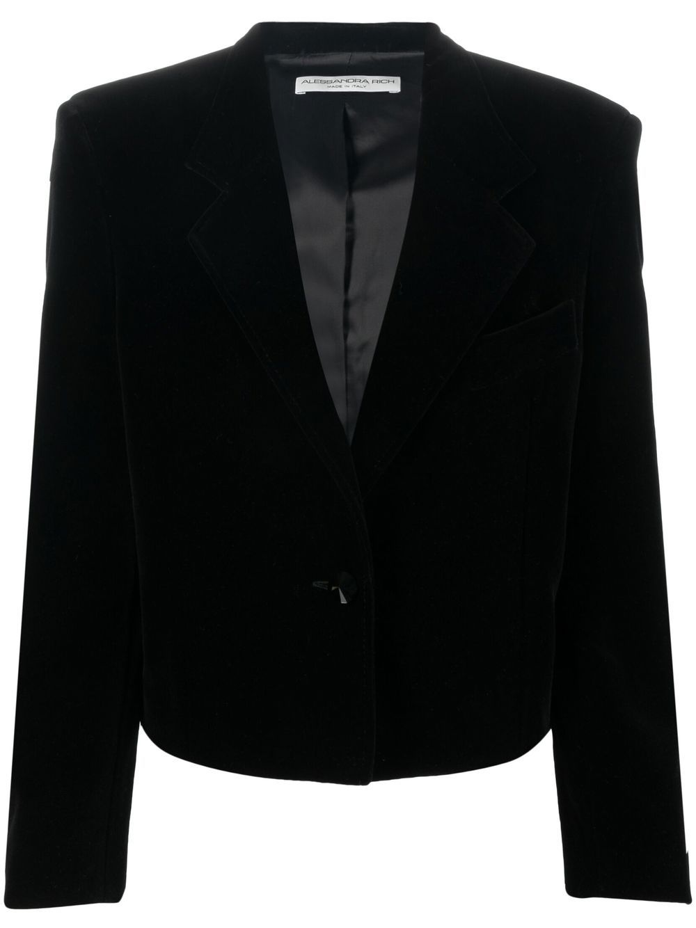 Single-breasted cropped blazer - Black