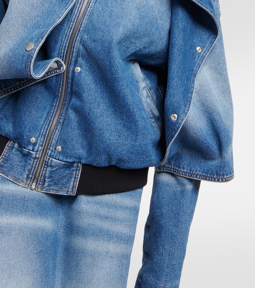 Snap Off denim bomber jacket
