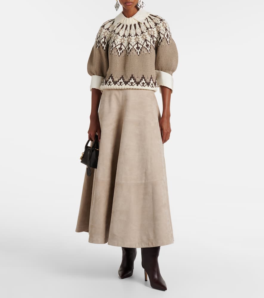 Varda suede maxi skirt