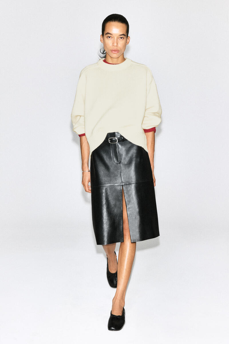 Rounded Wool Crew-Neck Sweater